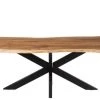 Hellin Tables à Manger Table De Salle à Manger Rectangulaire En Acacia Et Métal Noir L200