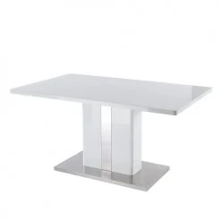 Baita Tables à Manger Table De Séjour Laqué Blanc Brillant 150cm