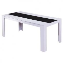 Baita Tables à Manger Table De Séjour Noir Et Blanc 140cm