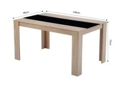 Baita Tables à Manger Table De Séjour Noir Et Effet Chêne 140cm -Marquee Magasin table de sejour noir et effet chene 140cm 3