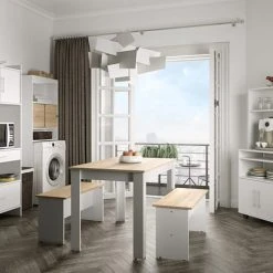 Symbiosis Tables à Manger Table Effet Bois Blanc Et Chêne Naturel -Marquee Magasin table effet bois blanc et chene naturel 10