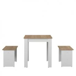 Symbiosis Tables à Manger Table Effet Bois Blanc Et Chêne Naturel -Marquee Magasin table effet bois blanc et chene naturel 9