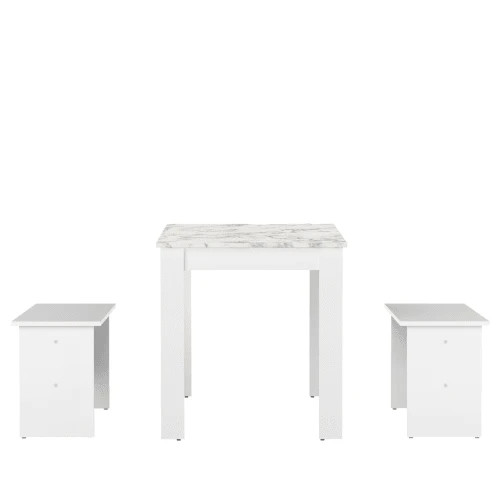 Symbiosis Tables à Manger Table Effet Bois Blanc Et Marbre 5 Symbiosis Tables à Manger Table Effet Bois Blanc Et Marbre – Image 3