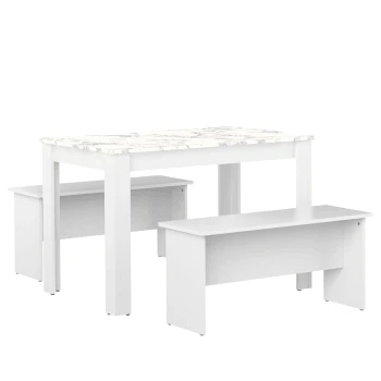 Symbiosis Tables à Manger Table Effet Bois Blanc Et Marbre 7 Symbiosis Tables à Manger Table Effet Bois Blanc Et Marbre – Image 5