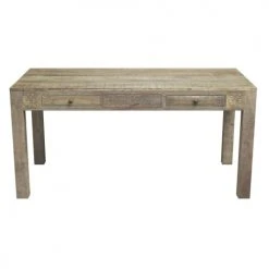 Rendez Vous Déco Tables à Manger Table En Bois 6 Places à Motifs Gravés 160 Cm -Marquee Magasin table en bois 6 places a motifs graves 160 cm 2