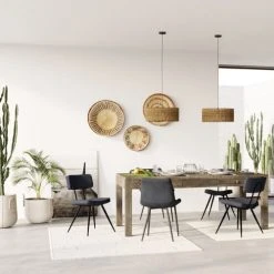 Rendez Vous Déco Tables à Manger Table En Bois 8 Places à Motifs Gravés 200 Cm -Marquee Magasin table en bois 8 places a motifs graves 200 cm 1