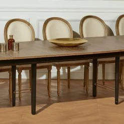 Robin Des Bois Tables à Manger Table En Chêne Et Pieds Peints 378 Cm Patine Antiquaire Noire -Marquee Magasin table en chene et pieds peints 378 cm patine antiquaire noire 3