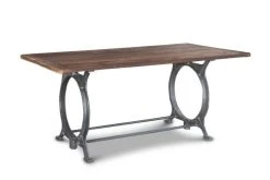 PIB Tables à Manger Table En Teck Ancien Marron