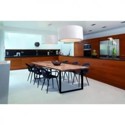 Now’s Home Tables à Manger Table En Teck Recyclé Et Pieds En Métal Noir 200cm -Marquee Magasin table en teck recycle et pieds en metal noir 200cm 3