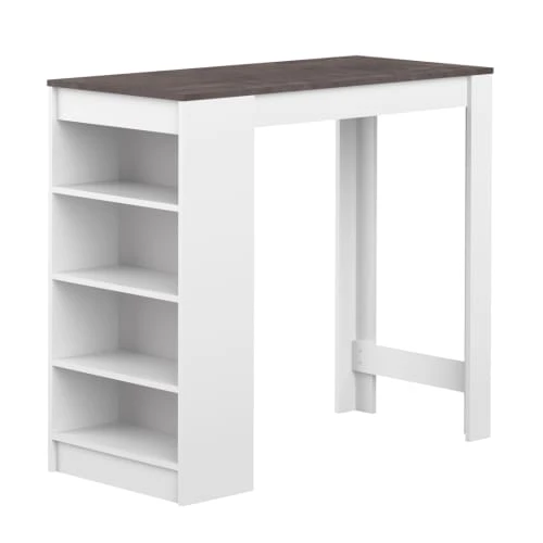 TEMAHOME Tables à Manger Table Et Chaises Effet Bois Blanc Et Béton - Gris Anthracite 6 TEMAHOME Tables à Manger Table Et Chaises Effet Bois Blanc Et Béton - Gris Anthracite – Image 4