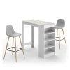 TEMAHOME Tables à Manger Table Et Chaises Effet Bois Blanc Et Marbre - Gris Clair -Marquee Magasin table et chaises effet bois blanc et marbre gris clair