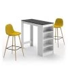 TEMAHOME Tables à Manger Table Et Chaises Effet Bois Blanc Et Noir - Jaune -Marquee Magasin table et chaises effet bois blanc et noir jaune
