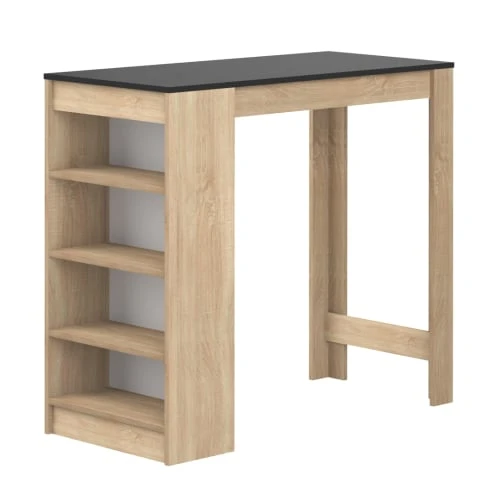 TEMAHOME Tables à Manger Table Et Chaises Effet Bois Chêne Naturel Et Noir 6 TEMAHOME Tables à Manger Table Et Chaises Effet Bois Chêne Naturel Et Noir – Image 4