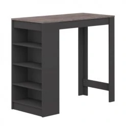 TEMAHOME Tables à Manger Table Et Chaises Effet Bois Noir Et Béton - Gris Anthracite -Marquee Magasin table et chaises effet bois noir et beton gris anthracite 3