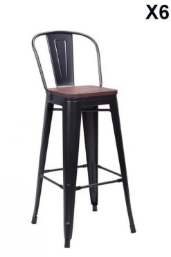 Mathi Design Tables à Manger Table Et Chaises Hautes En Bois Massif Foncé Et Acier Gris L 180 -Marquee Magasin table et chaises hautes en bois massif fonce et acier gris l 180 2