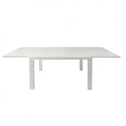 Meubletmoi Tables à Manger Table Extensible 120 à 230 Cm Plateau Verre Blanc