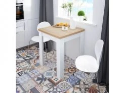 Usinestreet Tables à Manger Table Extensible Blanc/bois L67/134cm -Marquee Magasin table extensible blanc bois l67 134cm 2