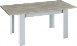 Dmora Tables à Manger Table Extensible Effet Bois Blanc -Marquee Magasin table extensible effet bois blanc 3