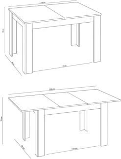 Dmora Tables à Manger Table Extensible Effet Bois Blanc -Marquee Magasin table extensible effet bois blanc 4