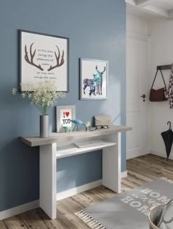 Dmora Tables à Manger Table Extensible Effet Bois Gris -Marquee Magasin table extensible effet bois gris 2