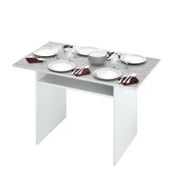 Dmora Tables à Manger Table Extensible Effet Bois Gris -Marquee Magasin table extensible effet bois gris 5