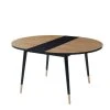 Baita Tables à Manger Table Extensible Effet Chêne Pieds Noirs 120 à 150cm