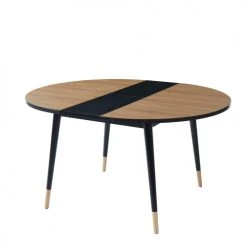 Baita Tables à Manger Table Extensible Effet Chêne Pieds Noirs 120 à 150cm