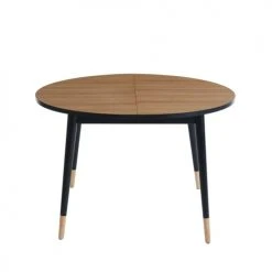 Baita Tables à Manger Table Extensible Effet Chêne Pieds Noirs 120 à 150cm -Marquee Magasin table extensible effet chene pieds noirs 120 a 150cm 3