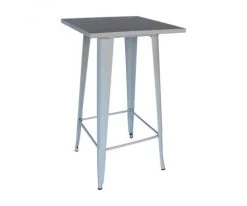 Meubles & Design Tables à Manger Table Haute Métal Style Industriel Blanc