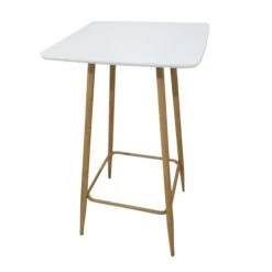 The Home Deco Factory Tables à Manger Table Haute Scandinave L. 60 X H. 102 Cm Blanc