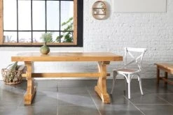 Hellin Tables à Manger Table Monastère En Chêne Clair Massif + 2 Allonges L180/280 -Marquee Magasin table monastere en chene clair massif 2 allonges l180 280 1