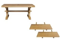 Hellin Tables à Manger Table Monastère En Chêne Clair Massif + 2 Allonges L180/280 -Marquee Magasin table monastere en chene clair massif 2 allonges l180 280 2
