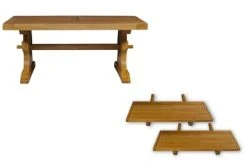 Hellin Tables à Manger Table Monastère En Chêne Moyen Massif + 2 Allonges L180/280 -Marquee Magasin table monastere en chene moyen massif 2 allonges l180 280 2