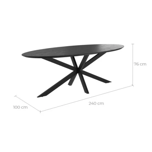 Rendez Vous Déco Tables à Manger Table Ovale 240 Cm En Bois Noir 10 Personnes 5 Rendez Vous Déco Tables à Manger Table Ovale 240 Cm En Bois Noir 10 Personnes – Image 3