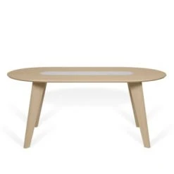 TEMAHOME Tables à Manger Table Placage Chêne Et Marbre Blanc -Marquee Magasin table placage chene et marbre blanc 5