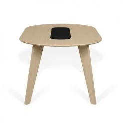 TEMAHOME Tables à Manger Table Placage Chêne Et Noir Laqué -Marquee Magasin table placage chene et noir laque 3