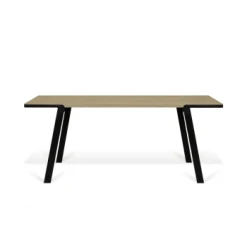TEMAHOME Tables à Manger Table Placage Noyer Et Noir -Marquee Magasin table placage chene naturel et noir