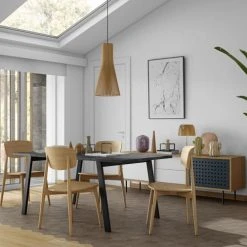 TEMAHOME Tables à Manger Table Placage Noyer Et Noir -Marquee Magasin table placage noyer et noir 2