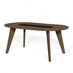 TEMAHOME Tables à Manger Table Placage Noyer Et Noir Laqué -Marquee Magasin table placage noyer et noir laque 3