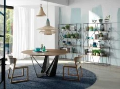 Angel Cerda Tables à Manger Table Placage Noyer Et Structure En Acier Laqué Noir Mat -Marquee Magasin table placage noyer et structure en acier laque noir mat 1