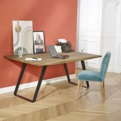 Robin Des Bois Tables à Manger Table Plateau Chêne Pied Métal -Marquee Magasin table plateau chene pied metal 1