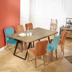 Robin Des Bois Tables à Manger Table Plateau Chêne Pied Métal -Marquee Magasin table plateau chene pied metal 3