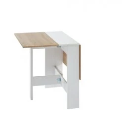 Baita Tables à Manger Table Pliable Blanc Et Effet Chêne 104cm