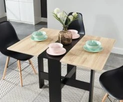 Baita Tables à Manger Table Pliable Noir Et Effet Chêne 104cm -Marquee Magasin table pliable noir et effet chene 104cm 3