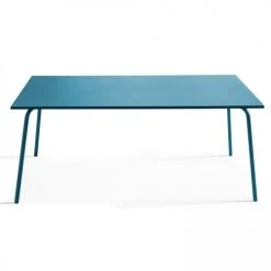 Oviala Tables à Manger Table Rectangle Acier Bleu Pacific -Marquee Magasin table rectangle acier bleu pacific 4