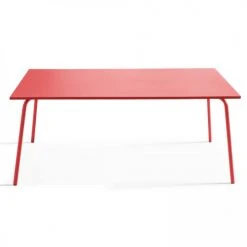 Oviala Tables à Manger Table Rectangle Acier Rouge -Marquee Magasin table rectangle acier rouge 4