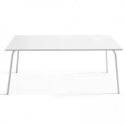 Oviala Tables à Manger Table Rectangle En Acier Blanc -Marquee Magasin table rectangle en acier blanc 4