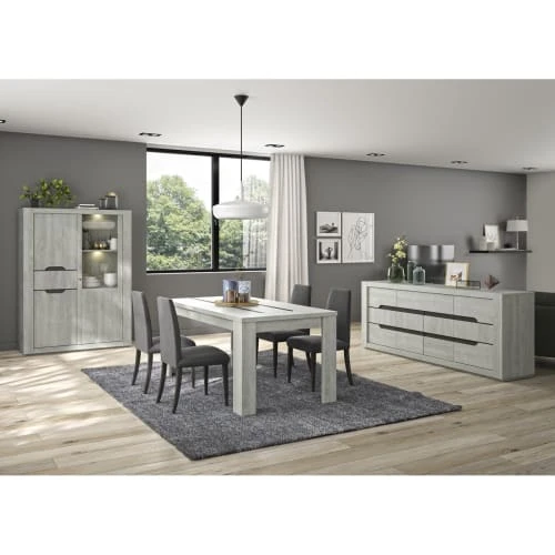Gami Tables à Manger Table Rectangulaire 1 Allonge Effet Bois Gris 4 Gami Tables à Manger Table Rectangulaire 1 Allonge Effet Bois Gris – Image 2