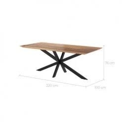 Rendez Vous Déco Tables à Manger Table Rectangulaire 220 Cm En Bois De Suar Et Métal 6-8 Personnes 10 Rendez Vous Déco Tables à Manger Table Rectangulaire 220 Cm En Bois De Suar Et Métal 6-8 Personnes -Marquee Magasin table rectangulaire 220 cm en bois de suar et metal 6 8 personnes 1