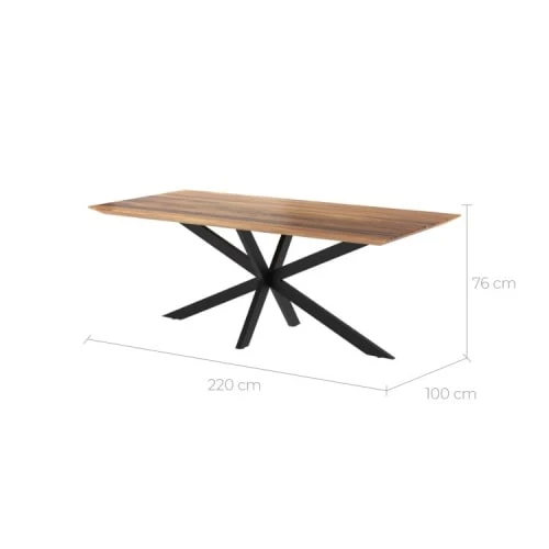 Rendez Vous Déco Tables à Manger Table Rectangulaire 220 Cm En Bois De Suar Et Métal 6-8 Personnes 5 Rendez Vous Déco Tables à Manger Table Rectangulaire 220 Cm En Bois De Suar Et Métal 6-8 Personnes – Image 3